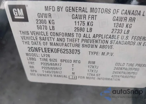 2015 Chevrolet Equinox Ls from USA, damaged, VIN 2GNFLEEK0F6253075